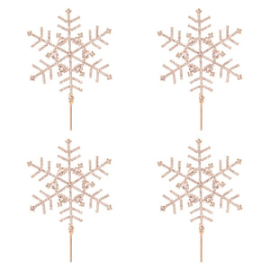 Jeweled Snowflake Stem(Set of 4