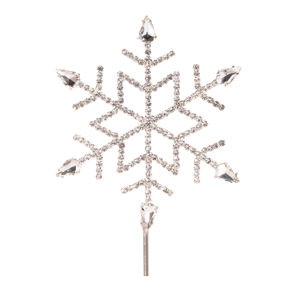 Jeweled Snowflake Stem (Set of 4); Silver