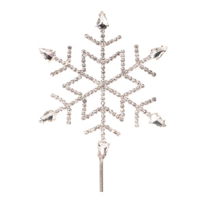 Jeweled Snowflake Stem (Set of 4); Silver