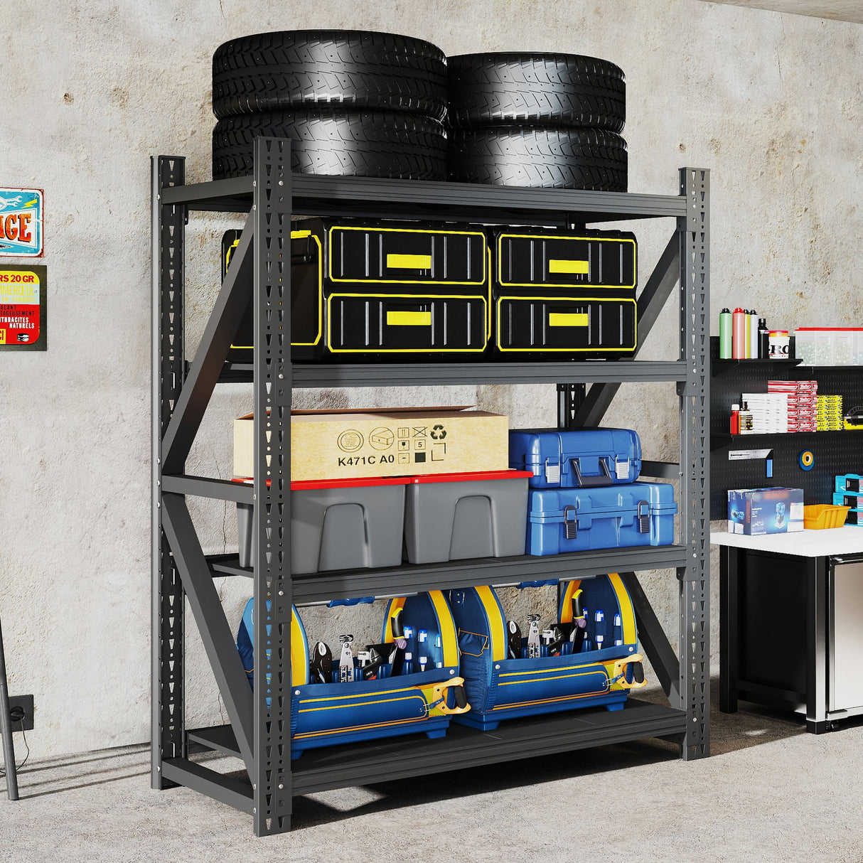 Heavy Duty Metal Adjustable Garage Shelves