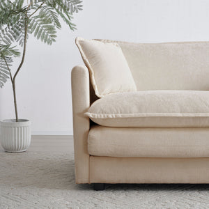 Modern Light Coffee Chenille Sofa Set of 3