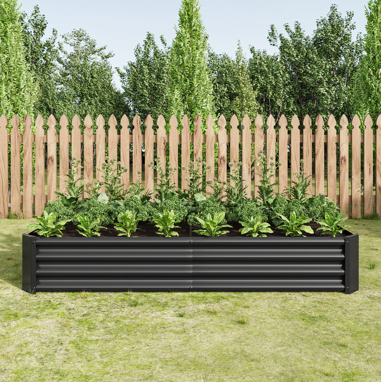 Raised Garden Bed Outdoor, 6×3×1ft, Metal Raised Rectangle Planter Bed