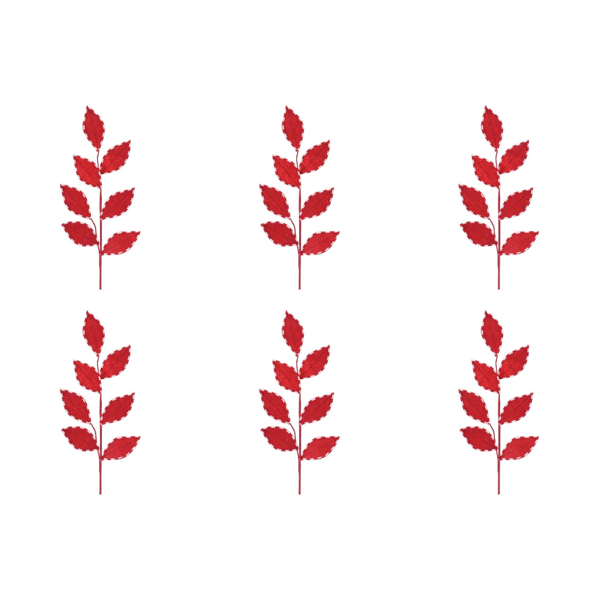Stripe Stitched Leaf Spray (Set of 6)