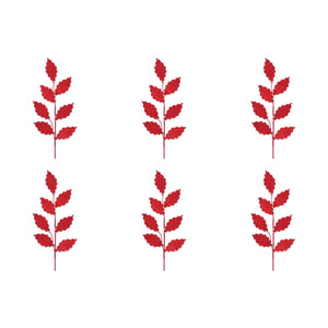 Stripe Stitched Leaf Spray (Set of 6)