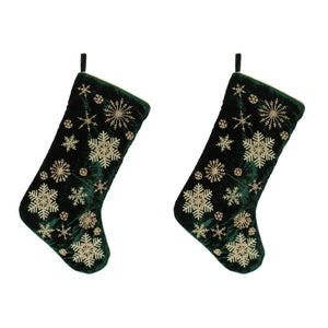 Velvet Snowflake Christmas Stocking 19.5"H