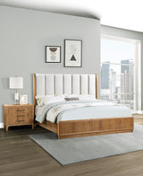 Velora Natural Wood 3-Drawer Nightstand