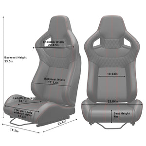 2PC Universal Bucket Racing Seats
