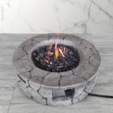 9'' H x 28'' W Fiber Reinforced Concrete Outdoor Fire Pit
