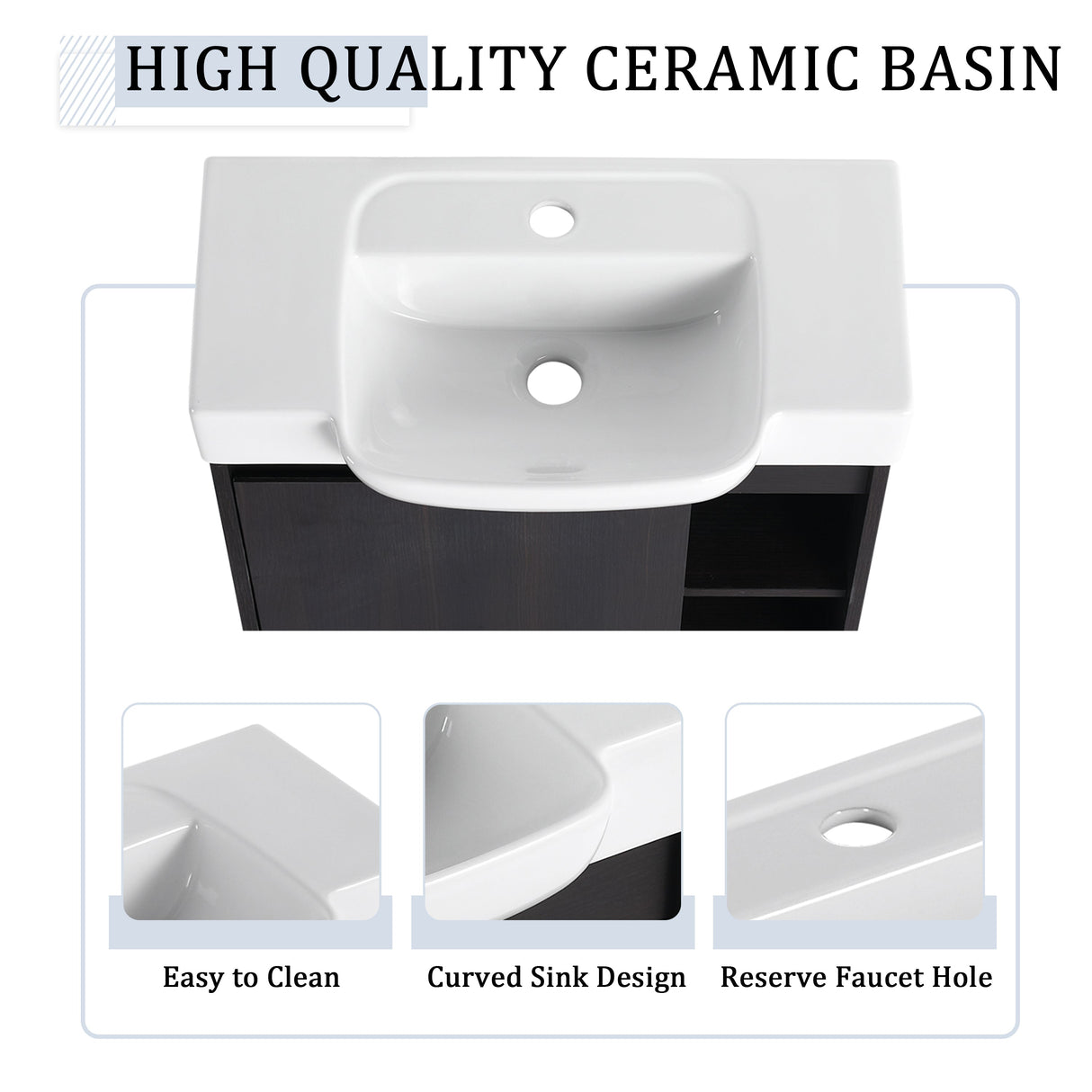 24" Wall-Mounted Bathroom Vanity
