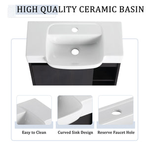 24" Wall-Mounted Bathroom Vanity