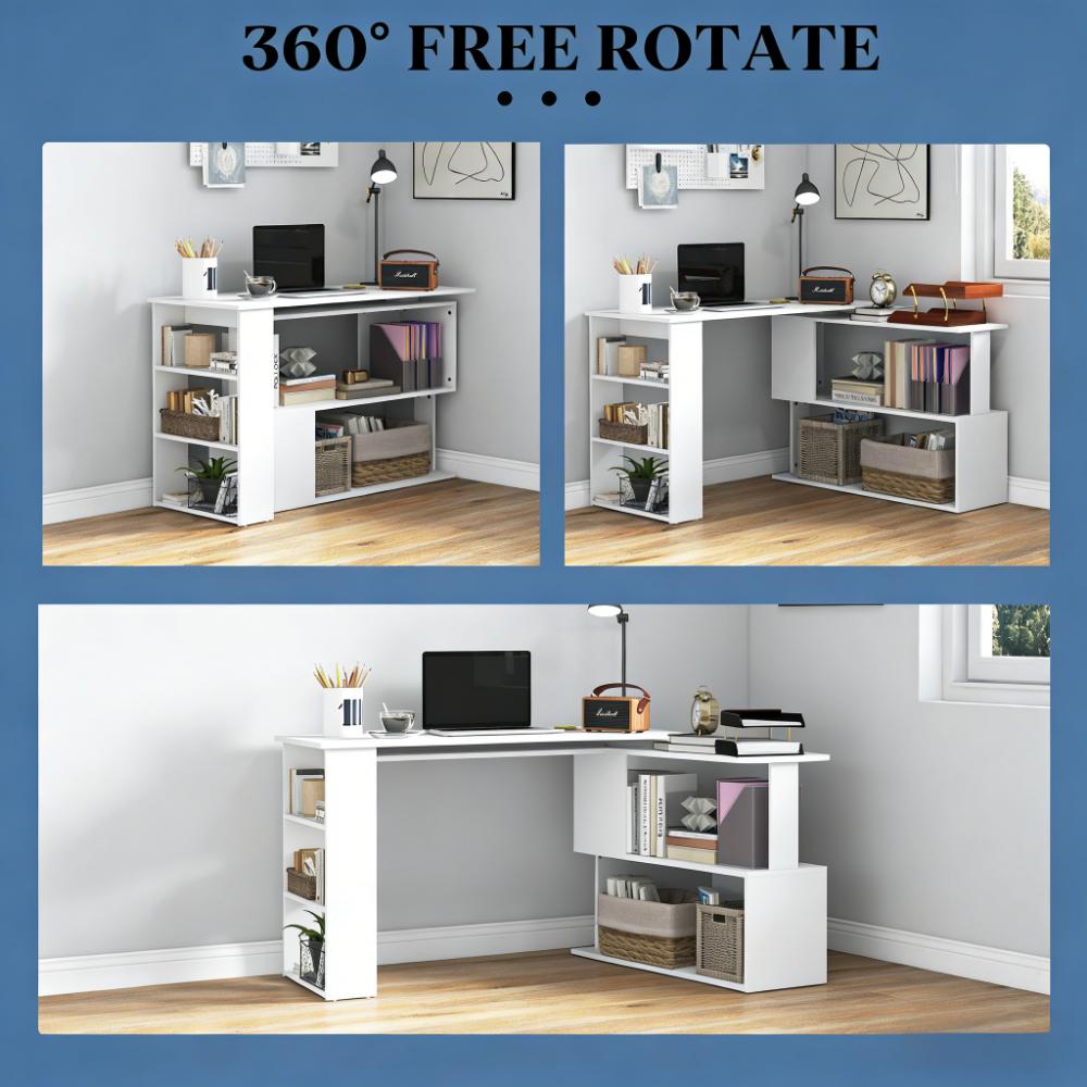 Writing Table Workstation: L Shaped Corner Computer Desk