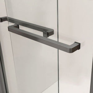 Modern Double Sliding Shower Enclosure with Tempered Glass - Pearl Silver, Gray, Black