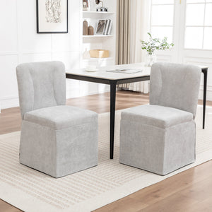 Linen Dining Chairs - Modern Fabric Side Chairs for Dining Room