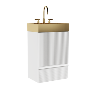 Gada 20" Striped Velvet Bathroom Vanity