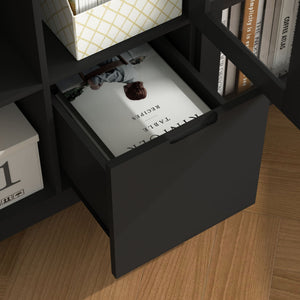 Modern Cabinet With Glass Doors And Drawer