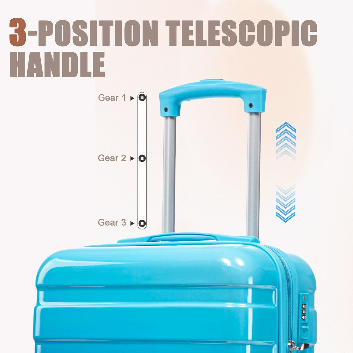 14'/20' 2 pcs/set PC Spinner Wheel Luggage with Gradient Color and Lock