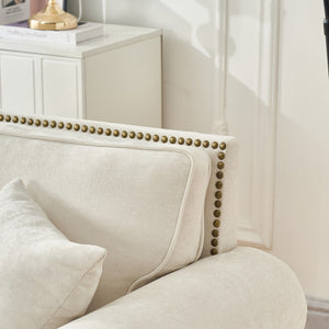 2 Seater Sofa With Rolled Arms, Tufted Upholstered Couch