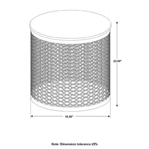 Drum Base Accent Table - Brown