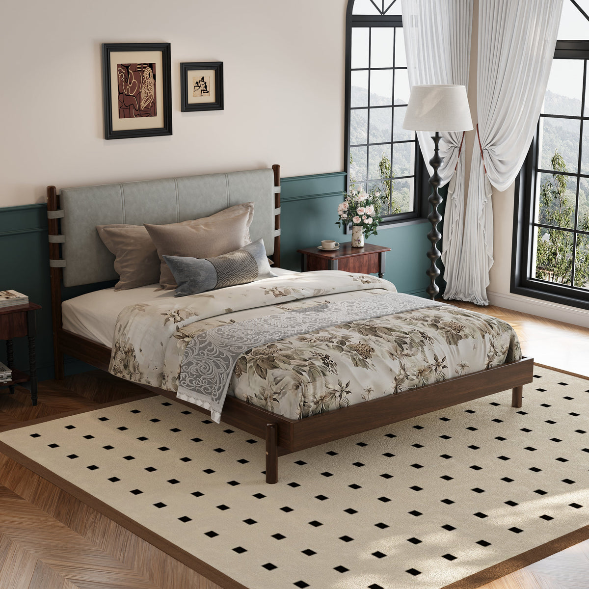 Premium Rubber Wood Platform Bed Frame
