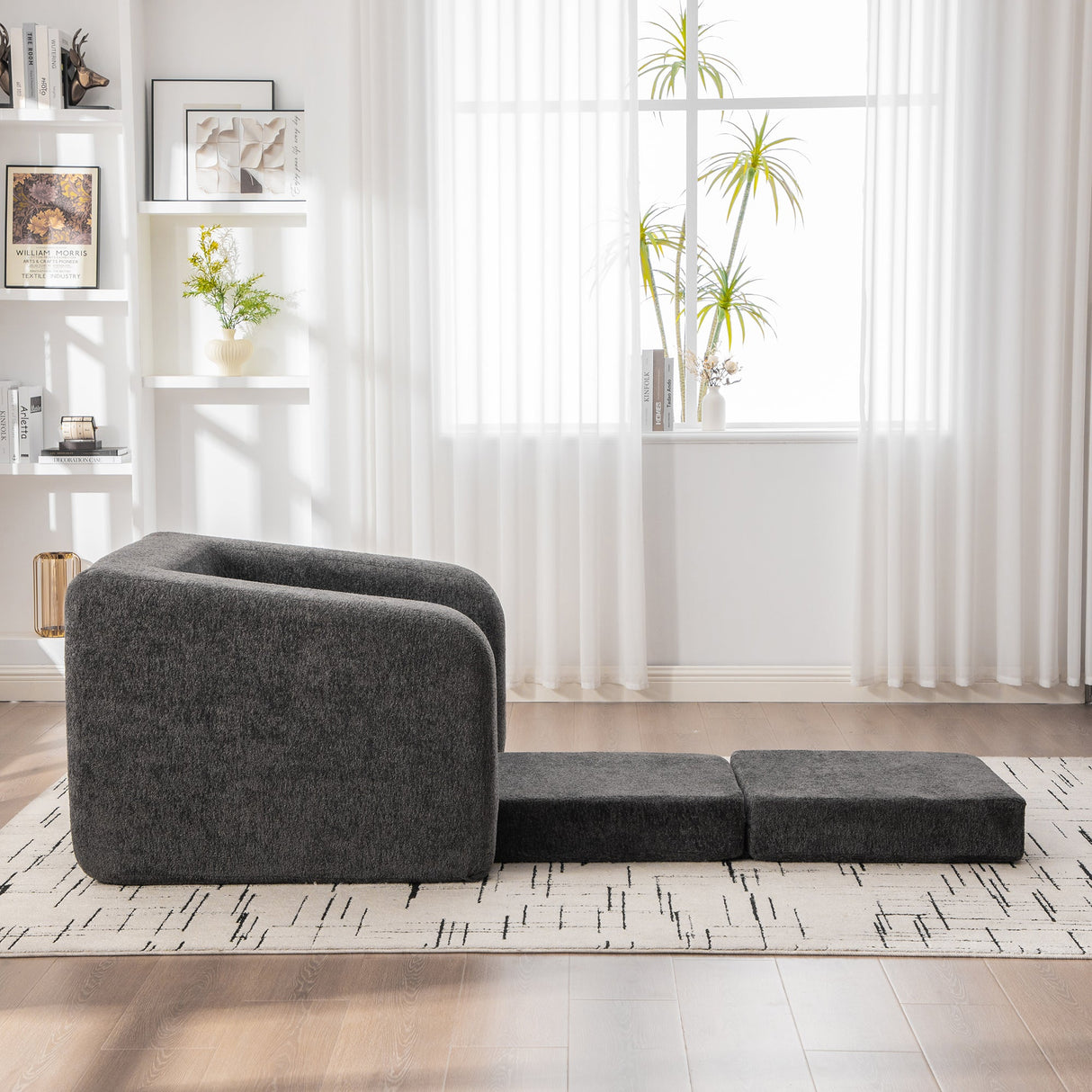 40" Foldable Single Sofa Bed with Armrest & Backrest
