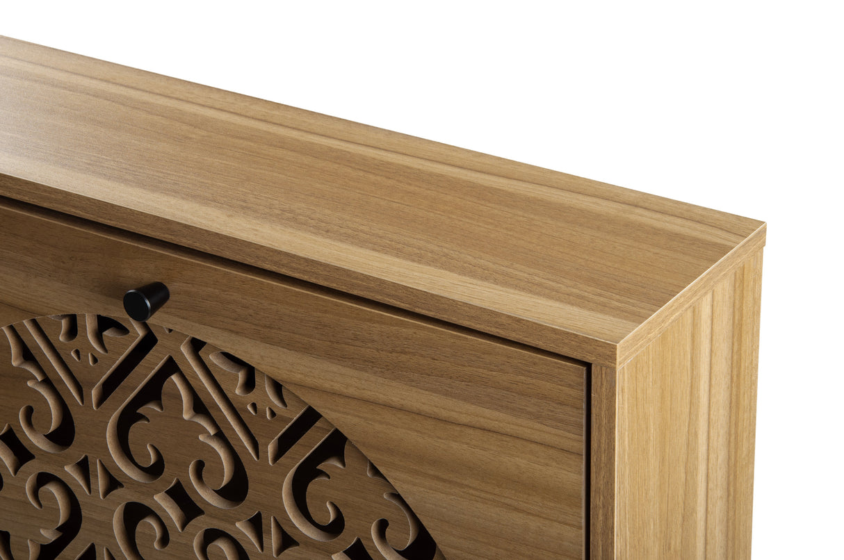 Japandi Narrow Shoe Cabinet with 2 Flip Drawers