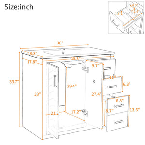 Bathroom Vanity With Sink Combo, Storage Cabinet