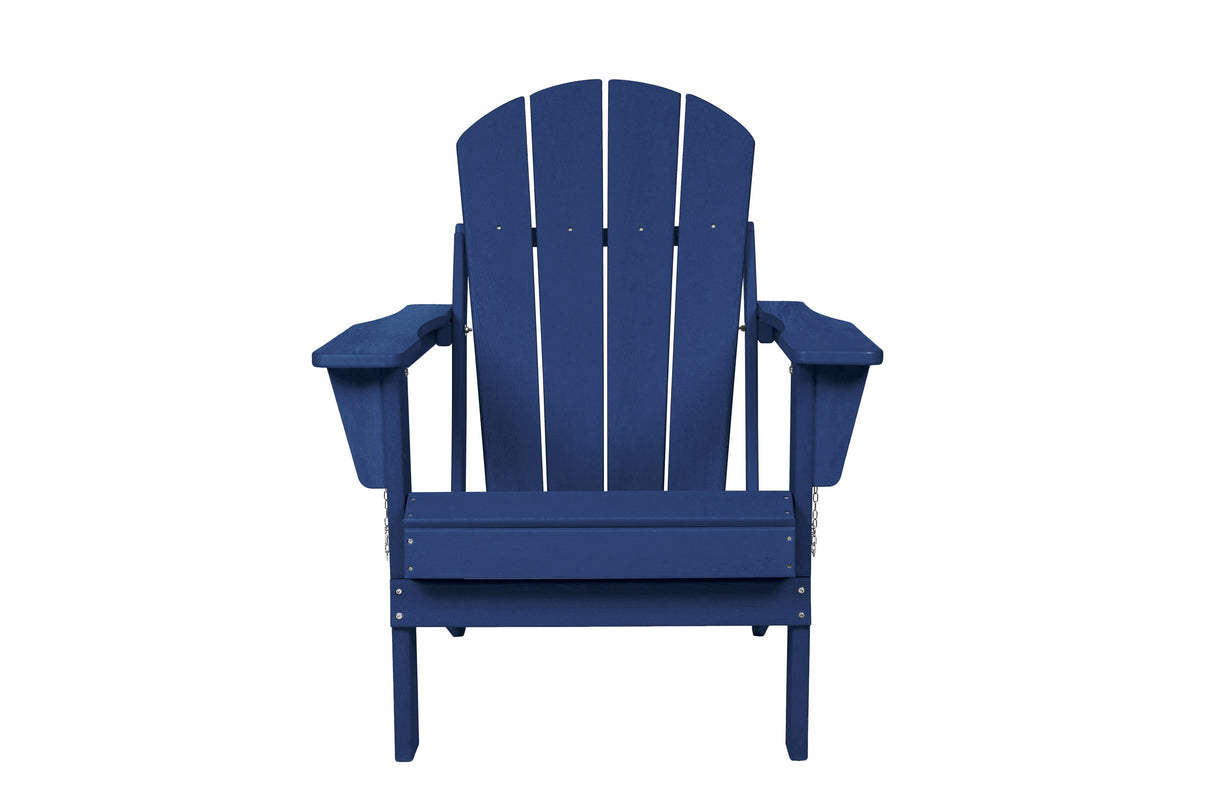 Folding adirondack chair with dual cup holders
