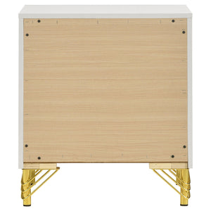 Chesney - 2 Drawer Nightstand With Trim, Bedroom Side Table - White