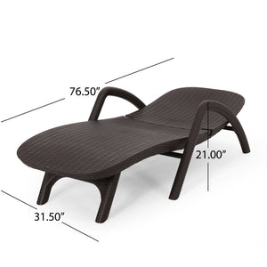 Polypropylene Resin Chaise Lounge with Hand Crafted Details - Dark Brown