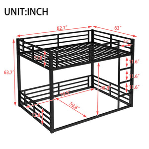 Metal Queen Over Queen Bunk Bed for Teens and Adults