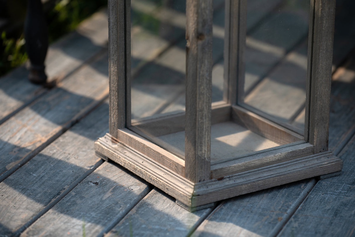 Wooden Candle Lantern Decorative, Hurricane Lantern Holder