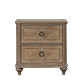 Windsor Rustic Oak Veneer Nightstand with USB-A and USB-C Charging Ports