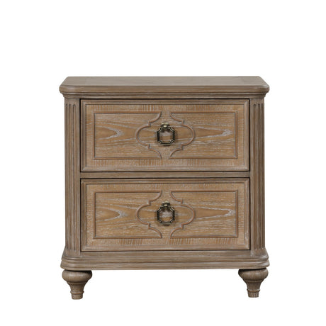 Windsor Rustic Oak Veneer Nightstand with USB-A and USB-C Charging Ports
