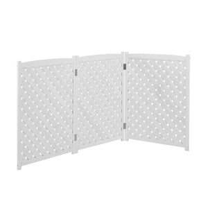 3 Panel Outdoor Air Conditioner Fence Screen, Privacy Fence - White