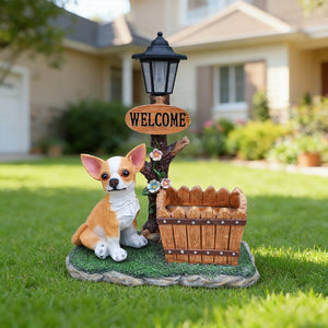 Sitting Chihuahua Dog Planter Statue