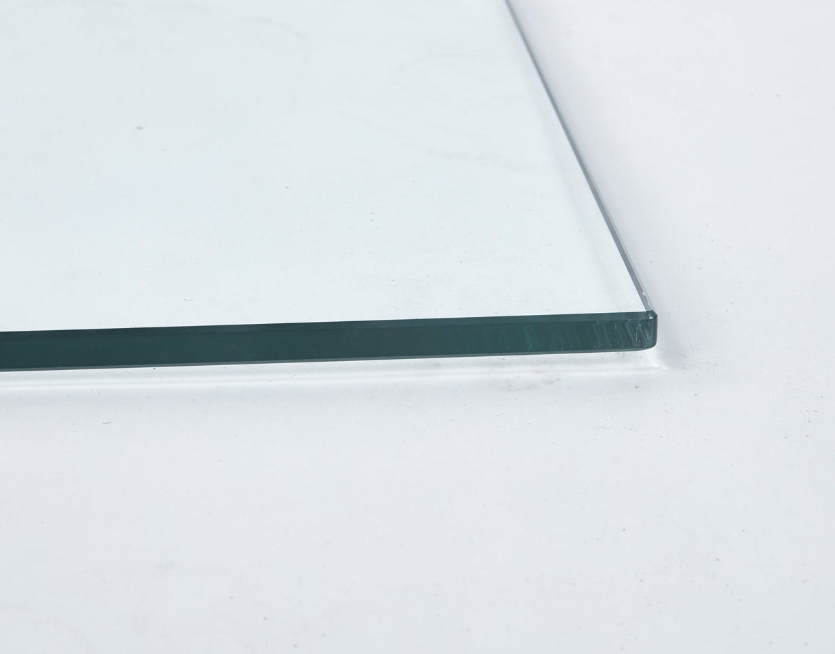 Tempered Clear Glass Top 80CM Square Dining Table