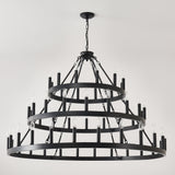 39.37 Inch 3-Tiers Wagon Wheel Chandelier