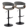 Vintage Mod - Mid Century Modern Adjustable Height Barstool With Swivel & Rounded T Footrest (Set of 2)