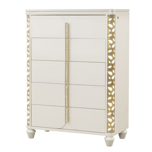 Cinderella - Chest With LED Accents And 5 Storage Drawers - Beige