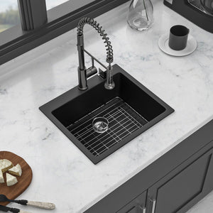 Quartz Kitchen Sink, Granite Composite, Drop In Sink With Durable Design