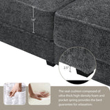 The Adelle Adaptable Gray Chenille Modular Sofa Bed