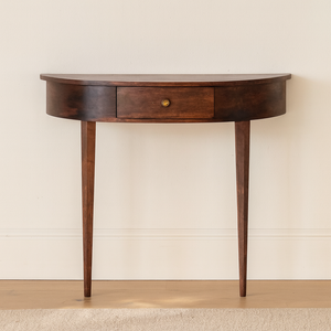 Solid Wood Backless Mounted Console, 1-Drawer, Chestnut