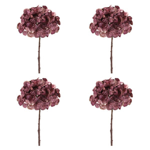 Metallic Hydrangea Flower Stem (Set of 4)