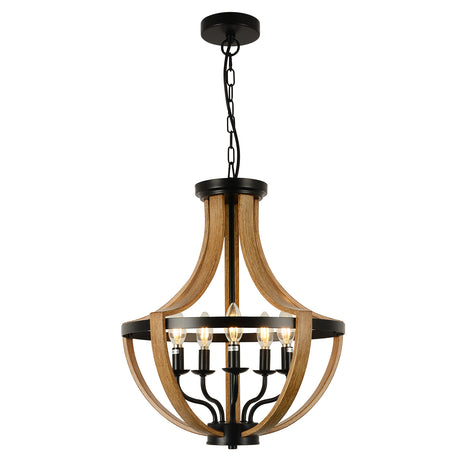 5-Light Rustic Geometric Farmhouse Chandelier