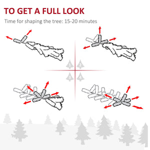 HOMCOM 9' Tall Unlit Snow-Flocked Slim Artificial Christmas Tree