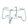 Double Layer Coffee Table with Double-Layer Glass - Pearl Silver, Gold, or Black