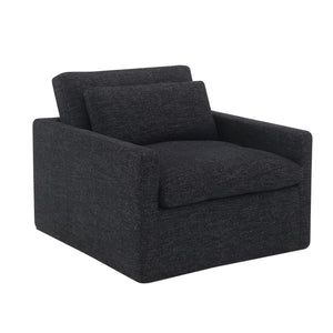 Frederick Dark Gray Fabric Swivel Chair w/Pillow