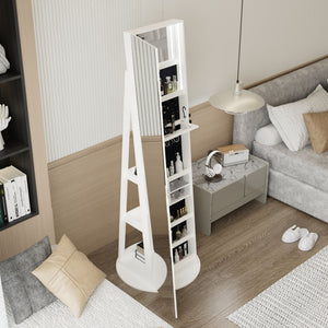 Swivel Jewelry Cabinet With Full Length Mirror