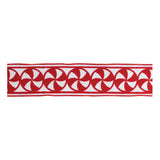 Embroidered peppermint wired ribbon 4" x 5 yds.