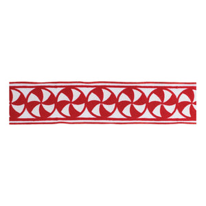 Embroidered peppermint wired ribbon 4" x 5 yds.